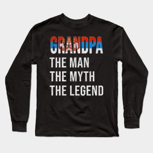 Grand Father Serbian Grandpa The Man The Myth The Legend - Gift for Serbian Dad With Roots From  Serbia Long Sleeve T-Shirt